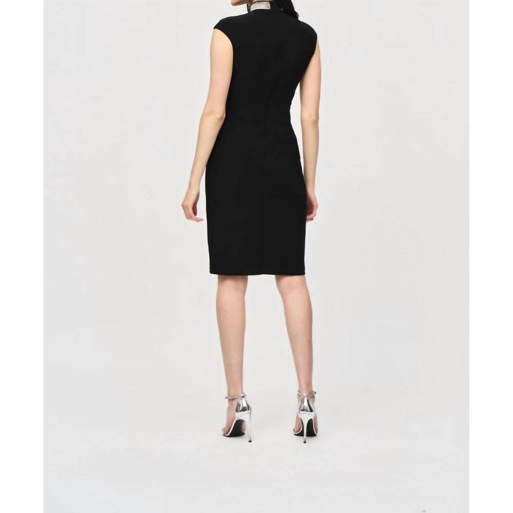 NEW JOSEPH RIBKOFF embellished choker collar sheath dress in black - Picture 2 of 3